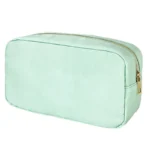 Color: black, Size: S - Custom Nylon Travel Cosmetic Pouch Solid Color Zipper Organizer Toiletry Bag Personalized DIY Make Up Pouch Bag For Women Girl