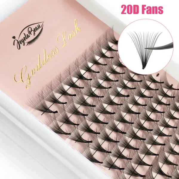 Color: Light Blue, Curl: D, Thickness: 0.07mm, Length: 13mm, Ships From: CHINA - Goddess 12D/14D/16D/20D Premade Fan Eyelash Extensions Natural Soft Russian Volume Lashes Faux Mink Individual Lash Extensions