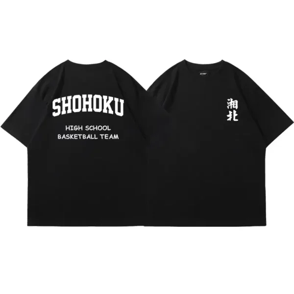 Color: GRAY, Size: XL - Japanese Anime Shohoku Basket Ball Team T-Shirt Men Women Sakuragi Hanamichi Print T Shirts Oversized Cosplay Unisex Clothes