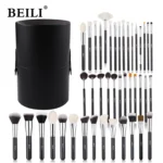 Handle Color: Green, Ships From: Poland - BEILI Makeup Brush Set with Holder 30-42Pcs Professional Foundation Powder Blush Eyeshadow Blending Brushes Kit Make Up Tools