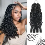16A Burmese Curly Crochet Human Hair Knotless Pre-Separated Crochet Feather Hair Extensions Curly Human Hair