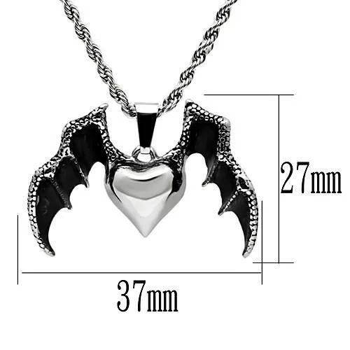 TK549 - High polished (no plating) Stainless Steel Chain Pendant with No Stone - Image 2