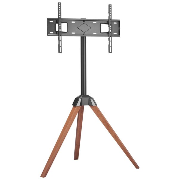 Tripod Easel TV Stand, for 40-65 inch Flat Screen/Curved TVs Up to 99 lbs, 18?&deg; Left-Right Rotation Portable TV Stand with Oak Wood Legs, for Bedroom, Living Room, Studio, MAX VESA 600 x 400 mm
