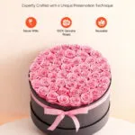 Forever Flowers, 50 Preserved Roses in a Box, Eternal Flowers Immortal Bouquet Birthday Present for Delivery Prime Women Her Wife Mothers, Anniversary, Valentine's Day,Christmas, Sweet Pink