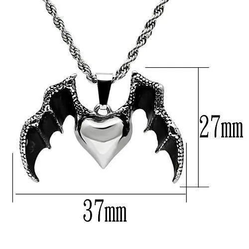 TK549 - High polished (no plating) Stainless Steel Chain Pendant with No Stone - Image 4