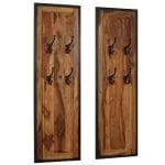 Coat Racks 2 pcs Solid Acacia Wood