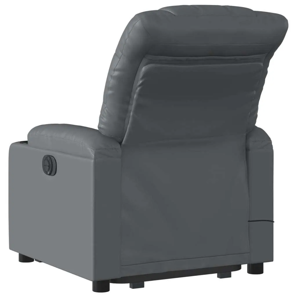 Stand up Massage Recliner Chair Gray Faux Leather - Image 4