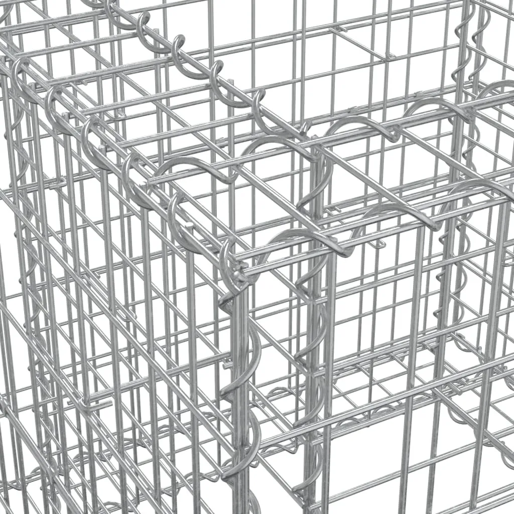 Gabion Basket Silver 27.6"x27.6"x25.6" Galvanized Iron - Image 6