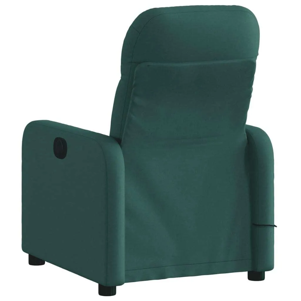 Massage Recliner Chair Dark Green Fabric - Image 4