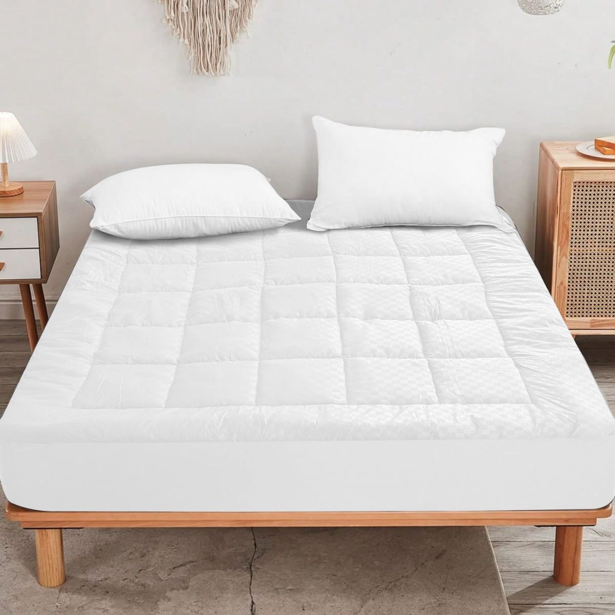 Solid-color embossed mattress bedspread,  Full size - Image 2