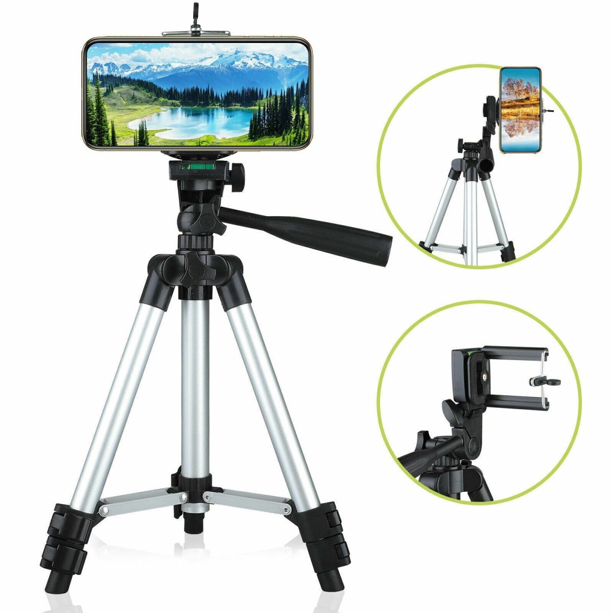 Professional Camera Tripod Stand Holder Mount For iPhone Samsung Cell Phone+ Bag - Image 11