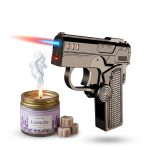 Butane Free-2-in-1 Fidget Spinner Gun Lighter Foldable Transformer Metal Lighter Red Laser Windproof Novelty EDC Gadget Gift For Men
