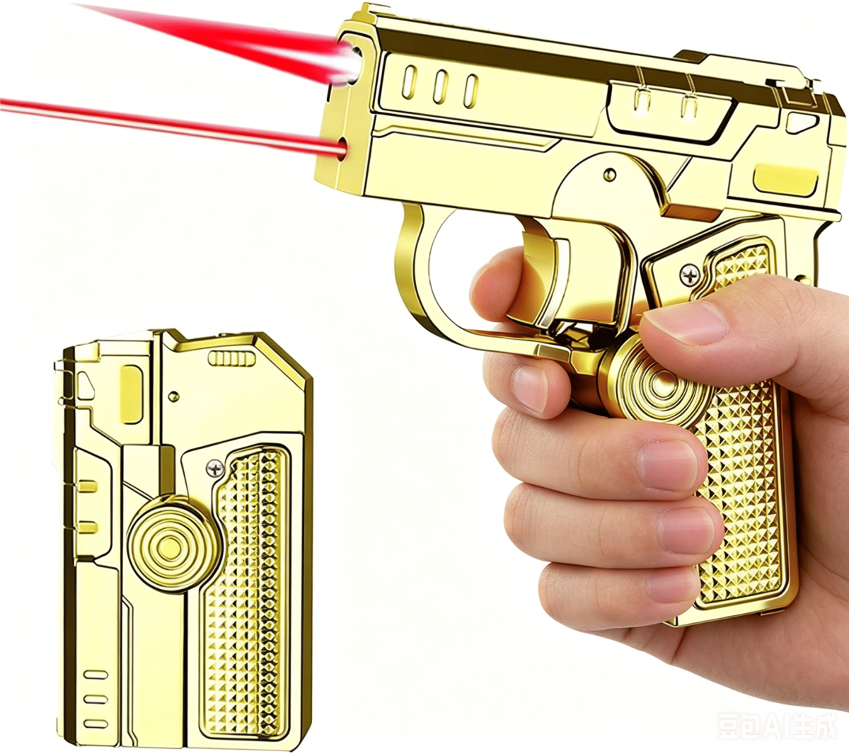 Butane Free-2-in-1 Fidget Spinner Gun Lighter Foldable Transformer Metal Lighter Red Laser Windproof Novelty EDC Gadget Gift For Men - Image 5