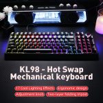 KL98 98 Keys Hot Swappable Mechanical Gaming Keyboard with Multifunctional Knob, Side RGB Strip Light, Adjustable Foldable Stand & Full Key Anti-ghosting