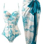 High-end European and American women's one-piece swimsuit cross-border beach set