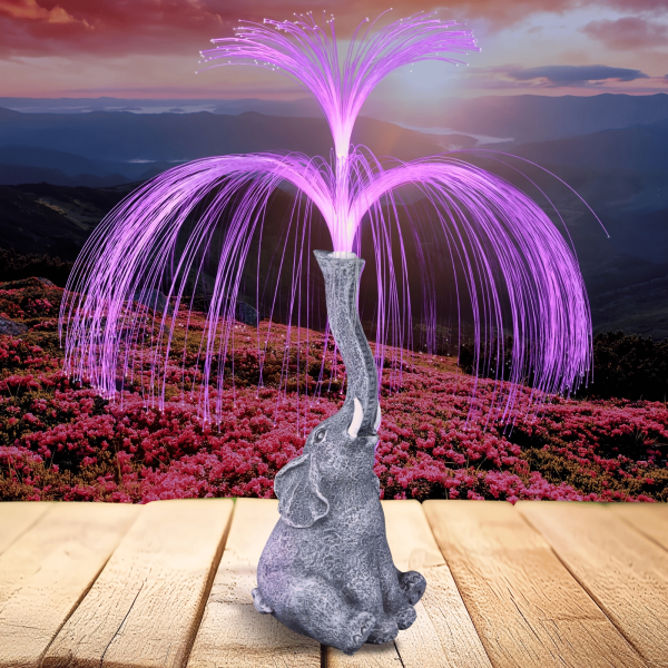 1 Piece Solar-Powered Creative Elephant Statue Fountain Light - Perfect for decorating gardens, lawns, balconies, porches and ponds, a unique gift for outdoor lighting