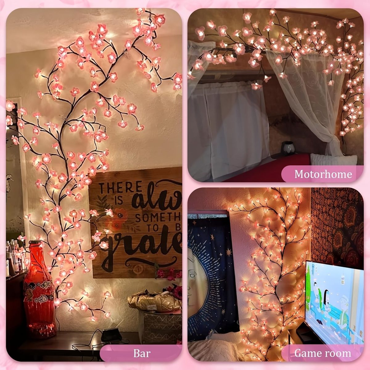 LED Tree Branch Lights for Wall, Cherry Blossom Lights Vine Lights with Remote and 8 Lighting Modes Cherry Blossom Garland Willow Vine for Bedroom Indoor Wall Christmas Decor - Image 21