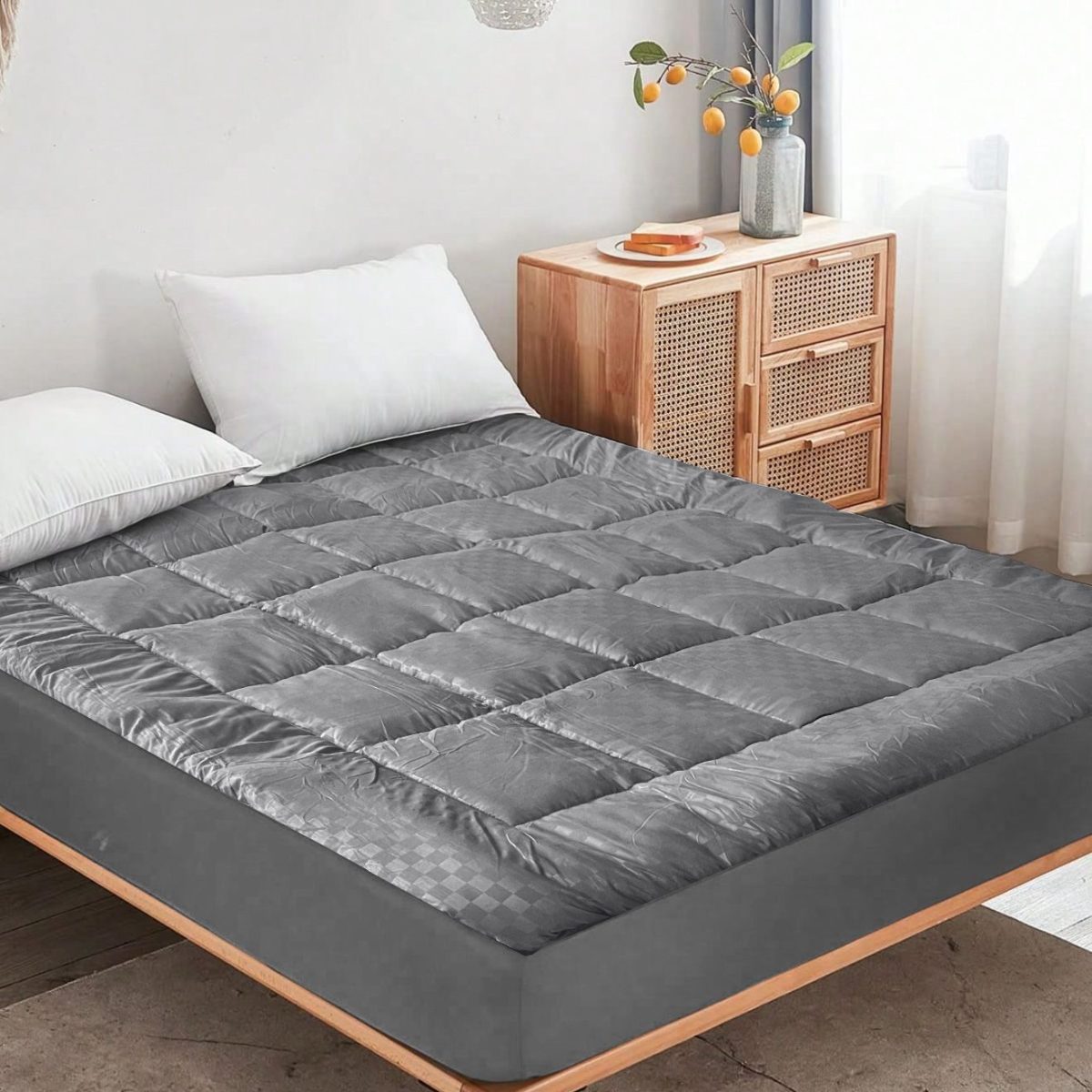 Solid-color embossed mattress bedspread,  Full size - Image 8