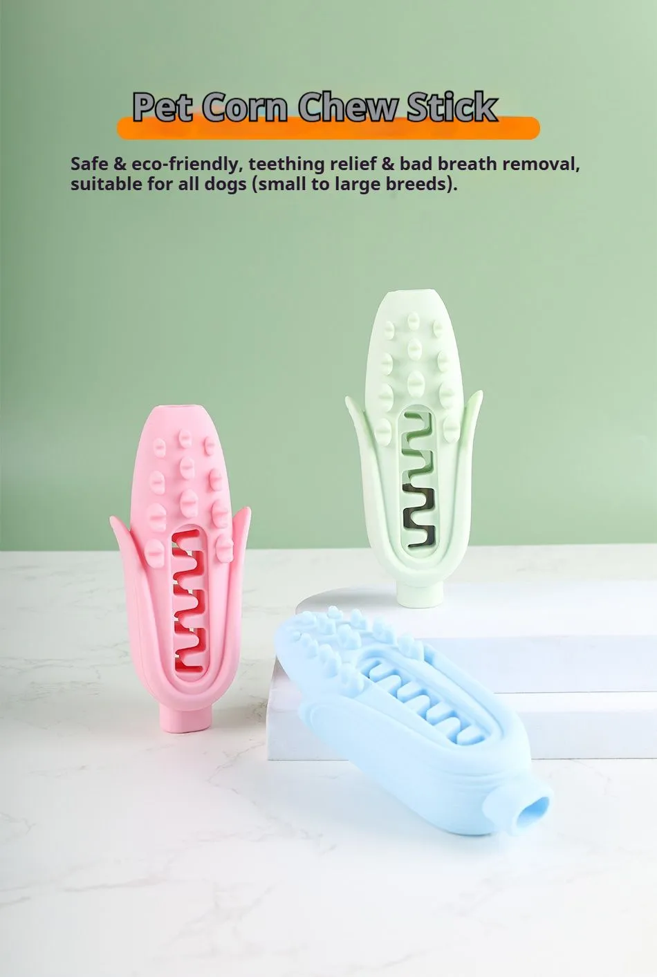 Pet Corn Chew Stick for Dogs, Food-Grade Silicone Teething Toy, Durable Bite-Resistant Dog Chew Toy for Small to Large Breeds - Image 7