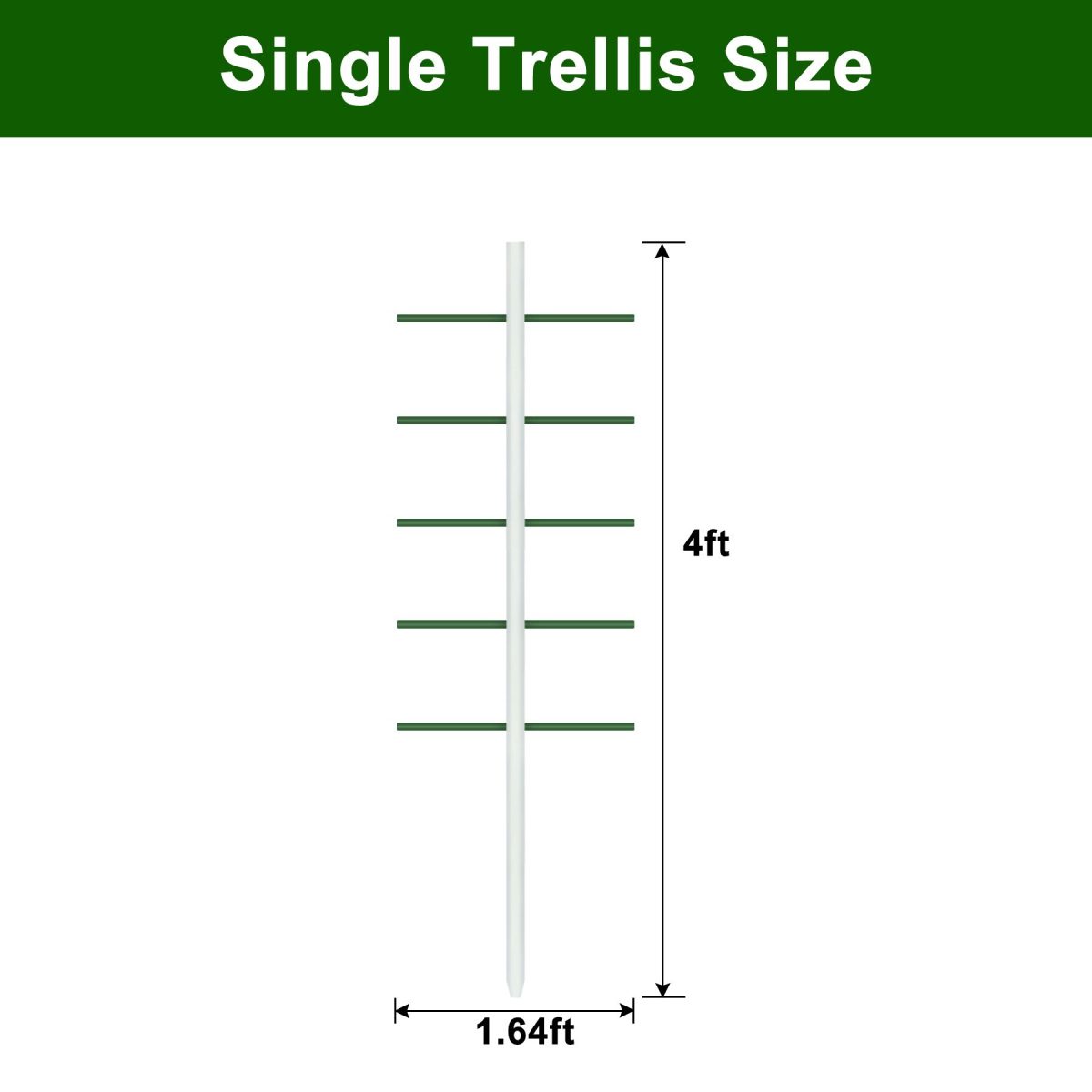 4FT*1.64FT 2PC This white U-shaped tube climbing trellis is simple and stylish, offering stable support and creating an elegant green space. - Image 4