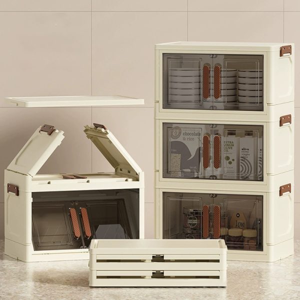 Foldable Storage Cabinet-Dark -3 Layer, 2 colors