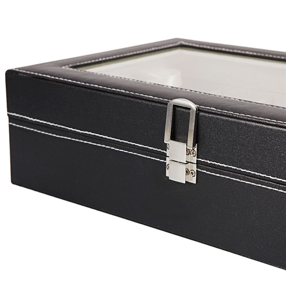 12 Compartments Top-level Opening Style Leather Watch Collection Box Black(USPS is not supported at the moment) - Image 3