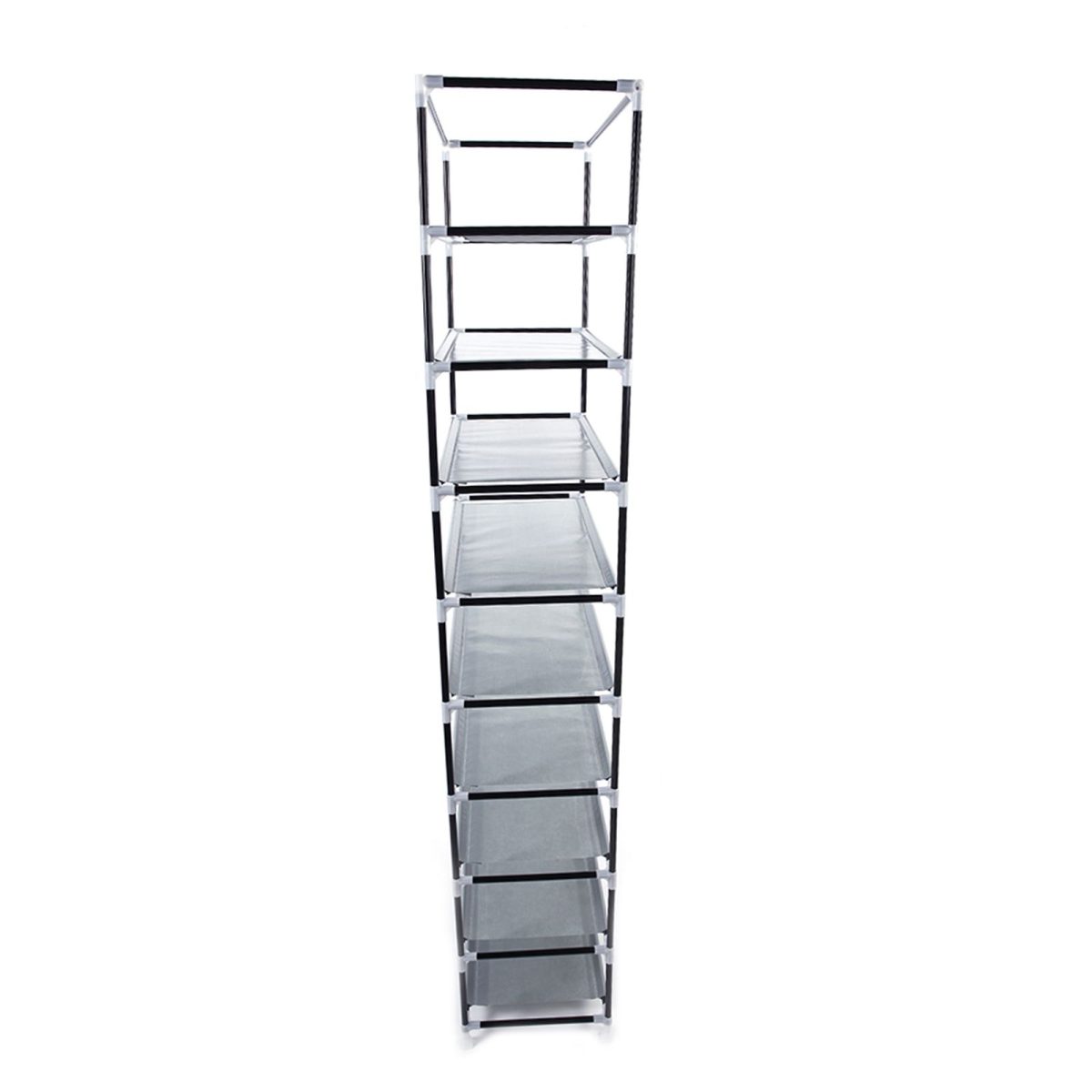 Room-saving 10-Layers 9 Lattices Non-woven Fabric Shoe Rack Black - Image 49