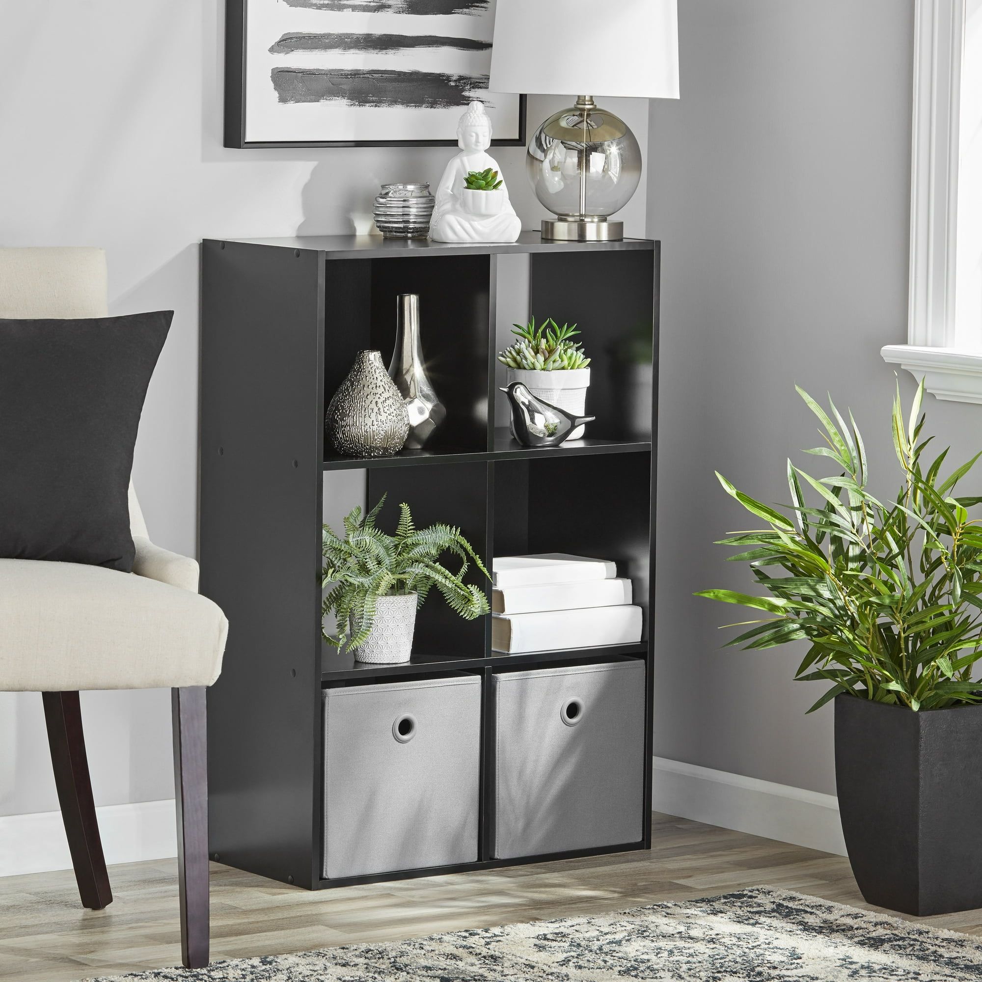 d0102hlxy7w.jpg 11" 6-Cube Storage Organizer, Black - Image 1