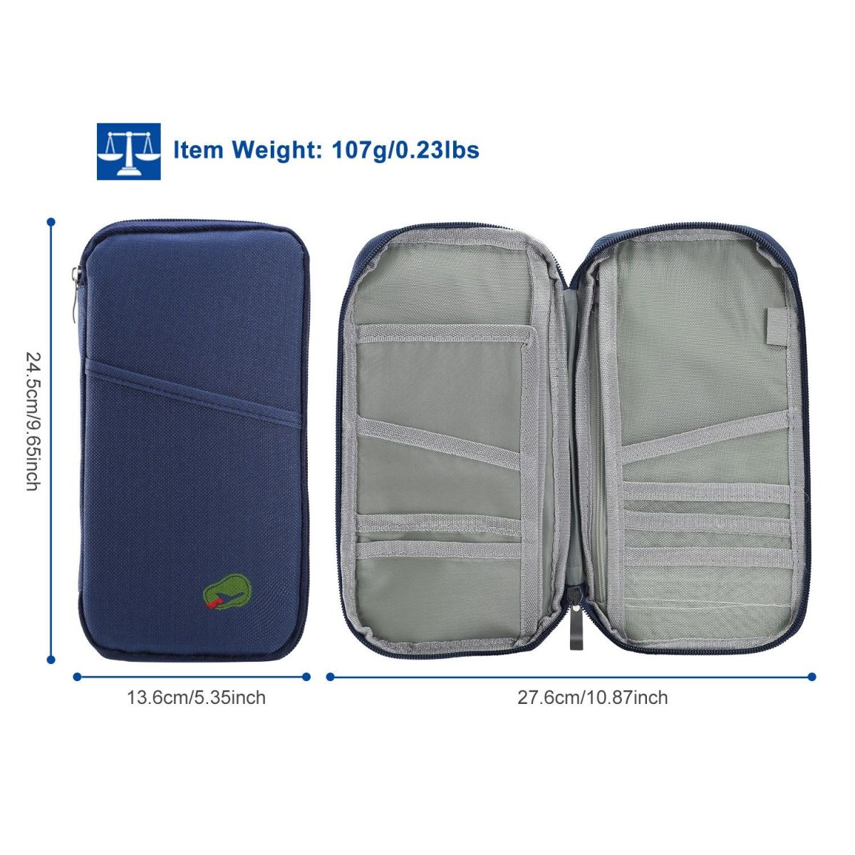 Travel Passport Wallet 12Cells Ticket ID Credit Card Holder Water Repellent Documents Phone Organizer - Image 13