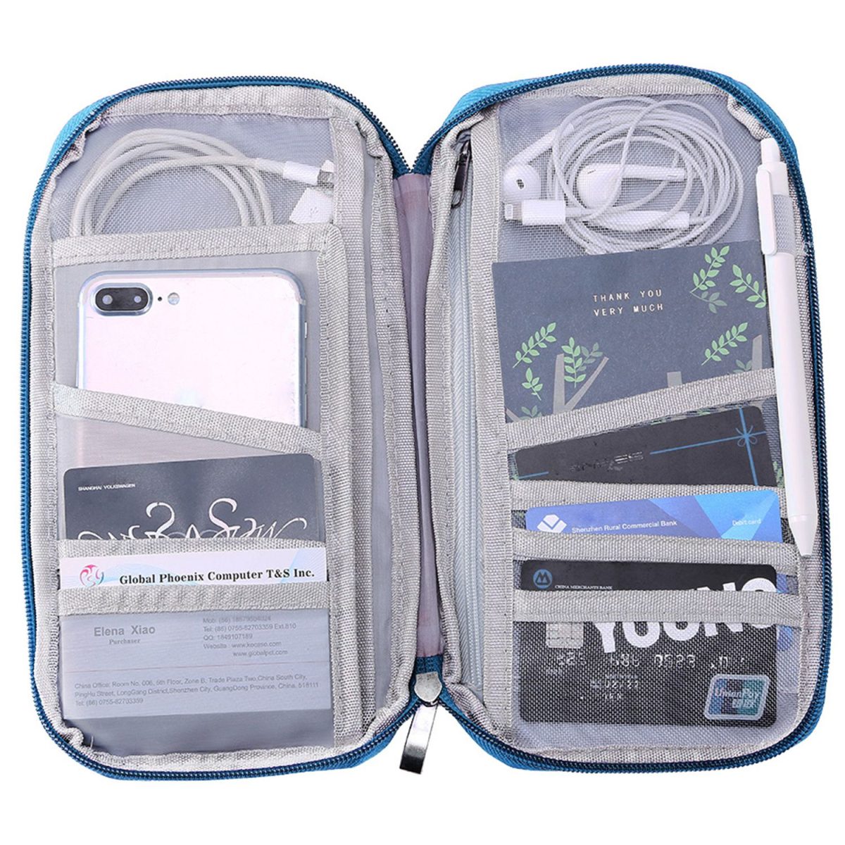 Travel Passport Wallet 12Cells Ticket ID Credit Card Holder Water Repellent Documents Phone Organizer - Image 27
