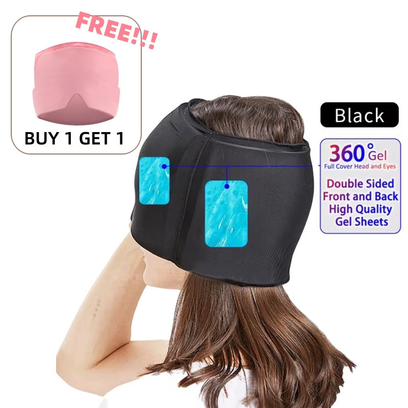d0102hq1127.jpg Migraine Relief Hat Gel Hot Cold Therapy Ice cap 360° Pain Mask Gel Release Pressure Head Massager Relax Pain Pack Eye Masks with Free Gift - Image 1