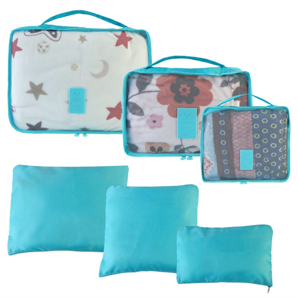9Pcs/Set Clothes Storage Bags Water-Resistant Travel Luggage Organizer Clothing Packing Cubes for Blouse Hosiery Stocking Underwear - Image 48