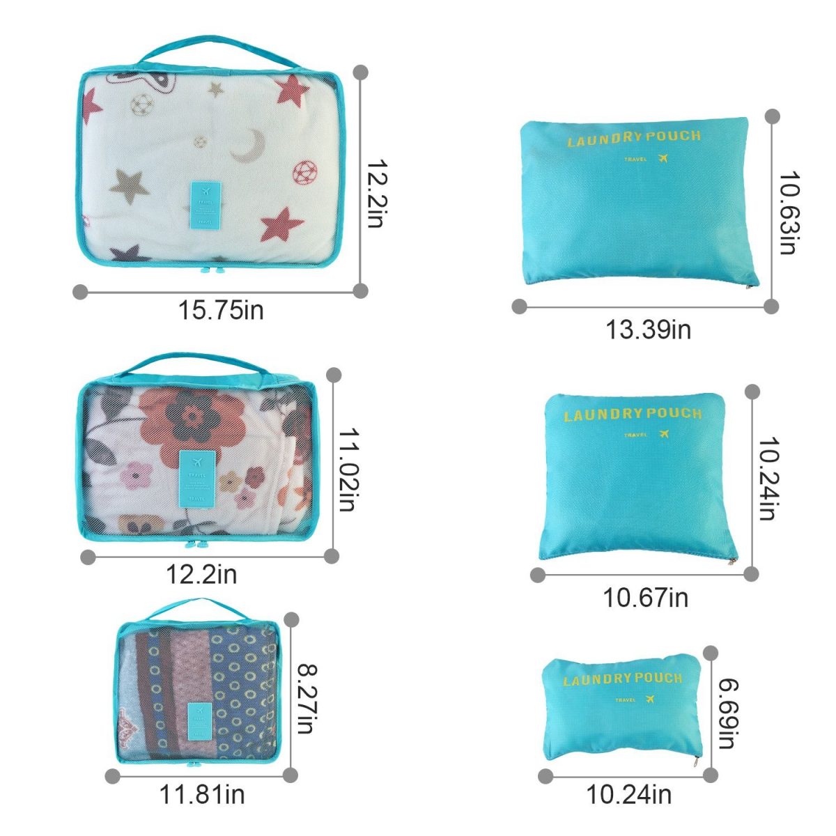9Pcs/Set Clothes Storage Bags Water-Resistant Travel Luggage Organizer Clothing Packing Cubes for Blouse Hosiery Stocking Underwear - Image 58