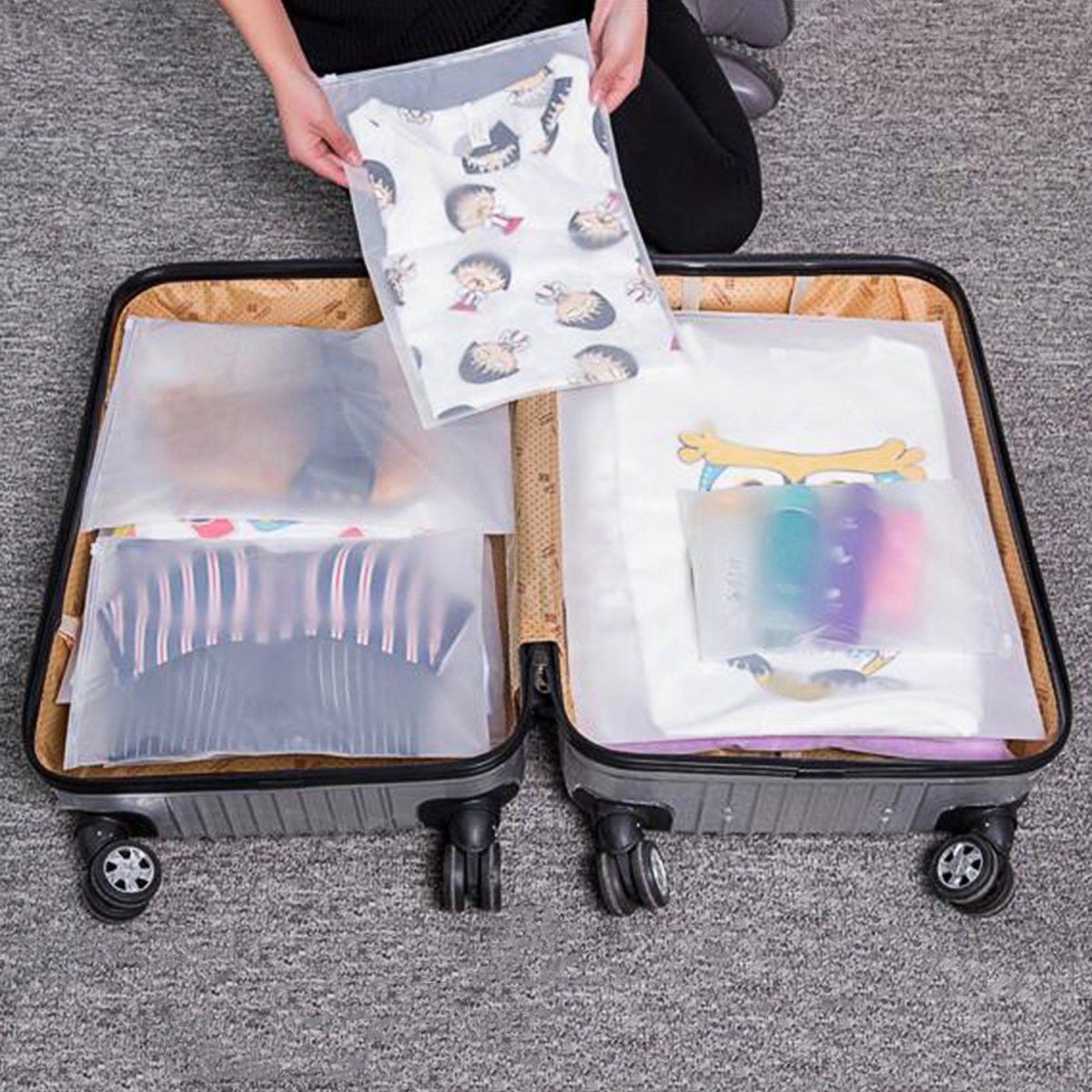 9Pcs/Set Clothes Storage Bags Water-Resistant Travel Luggage Organizer Clothing Packing Cubes for Blouse Hosiery Stocking Underwear - Image 13
