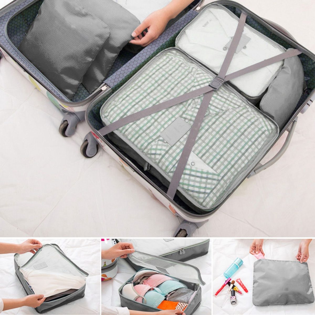 9Pcs/Set Clothes Storage Bags Water-Resistant Travel Luggage Organizer Clothing Packing Cubes for Blouse Hosiery Stocking Underwear - Image 10