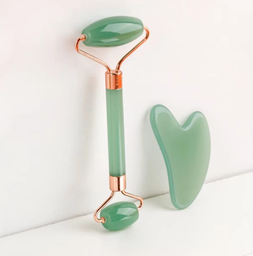d0102hqbgiy.jpg Gua Sha Board 2PCS Massage Stone for Facial Body Skincare Roller Scraping Massager Natural Resin Facial Lifting Scraper Neck Anti Wrinkle Massager Tool - Image 1