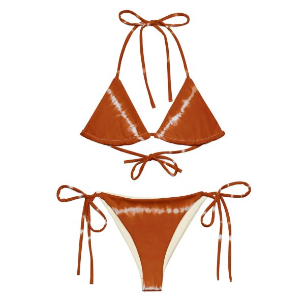 Vega String Bikini in Burnt Orange Shibori