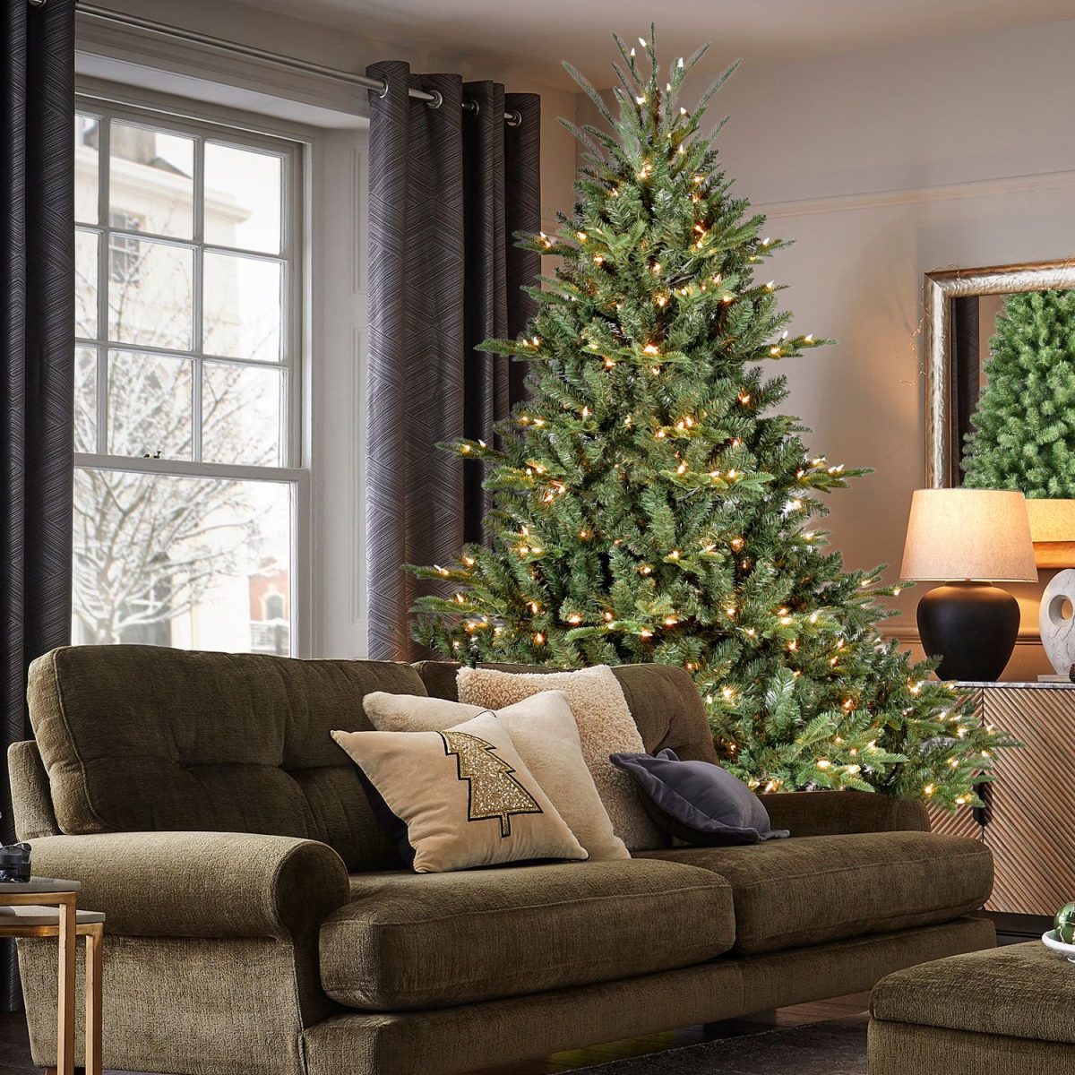 5FT Pre-Lit Christmas Tree, Artificial Fake Christmas Tree with 350 Lights, 1129 PE & PVC Mixed Branch Tips, Xmas Tree for Indoor and Outdoor Holiday Decoration - Image 7