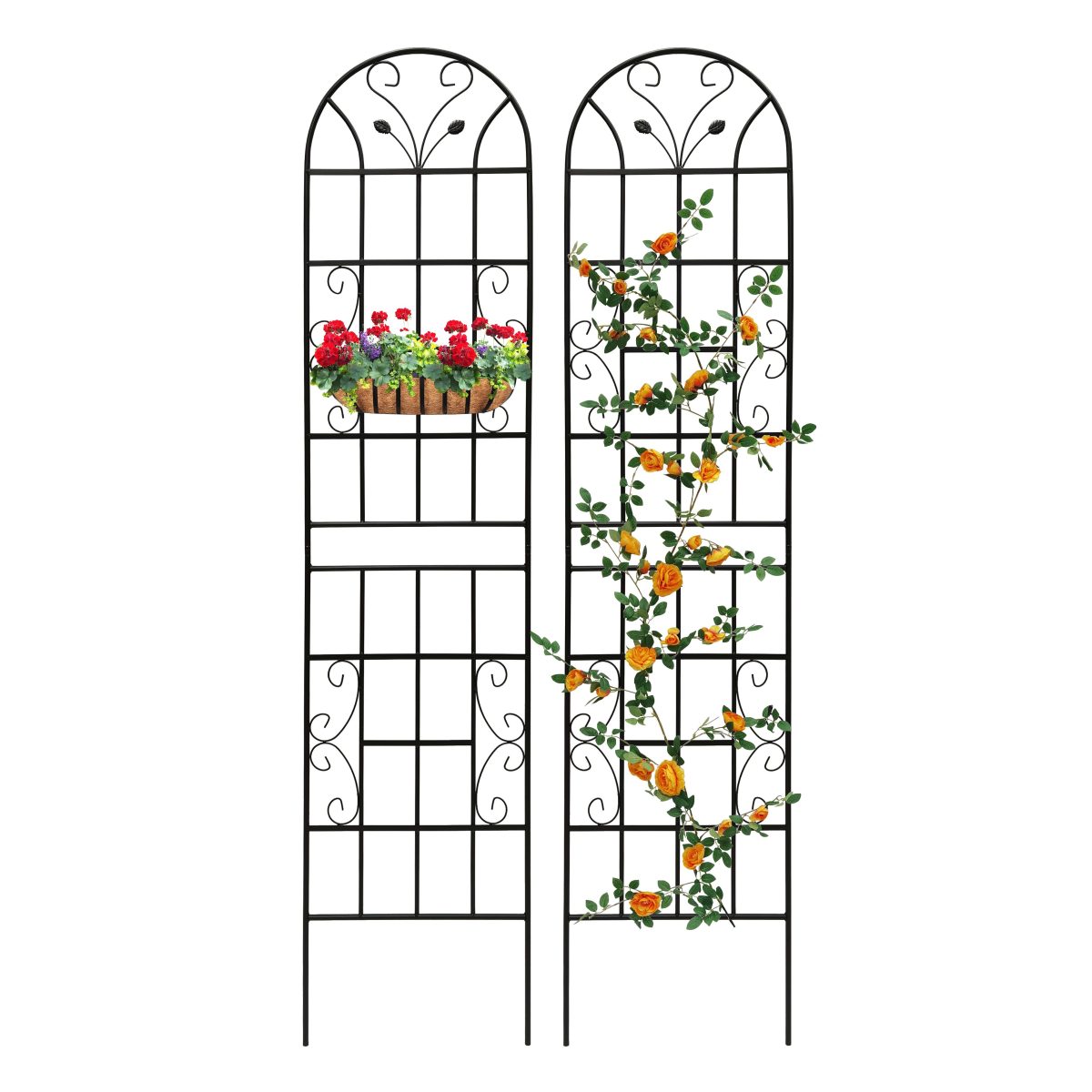 2 Pack Metal Garden Trellis 86.7" x 19.7" Rustproof Trellis for Climbing Plants Outdoor Flower Support Black - Image 5