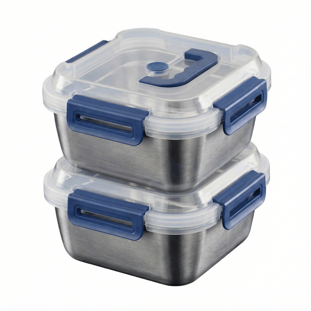 Yakimoto 2/4/6/8/10 PCS Extra-Large Stainless Steel Food Storage Containers With Blue Lids - Deep Design, Airtight Seal, Perfect For Refrigerator Organization, Meal Prep, Lunch Boxes & Kitchen Pantry - Image 3