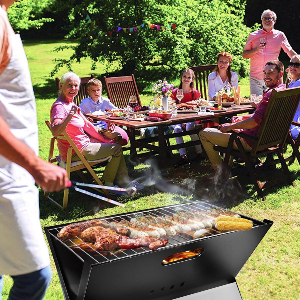 Portable Charcoal Grill - Mini BBQ Grill - Small Table Top Charcoal Grill for Camping, Outdoor Cooking - Foldable Camping Grill for Picnics, Tailgating and Backyard Grilling - Image 14