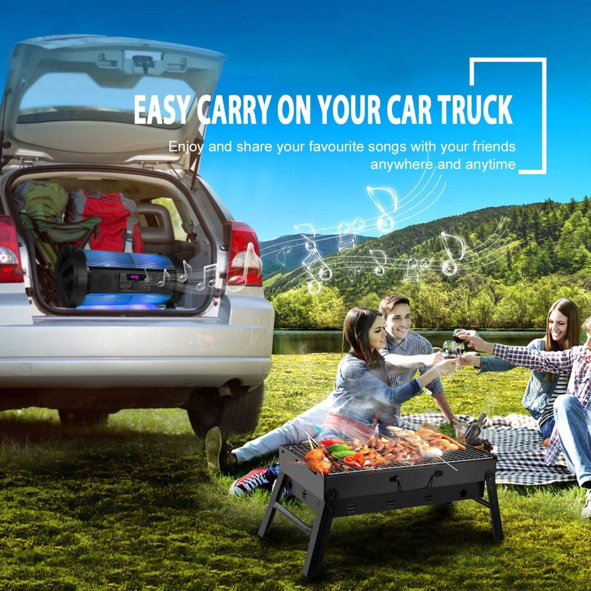 Portable BBQ Grill Foldable Charcoal Grill Lightweight Smoker Grill for Camping Picnics Garden Grilling - Image 12