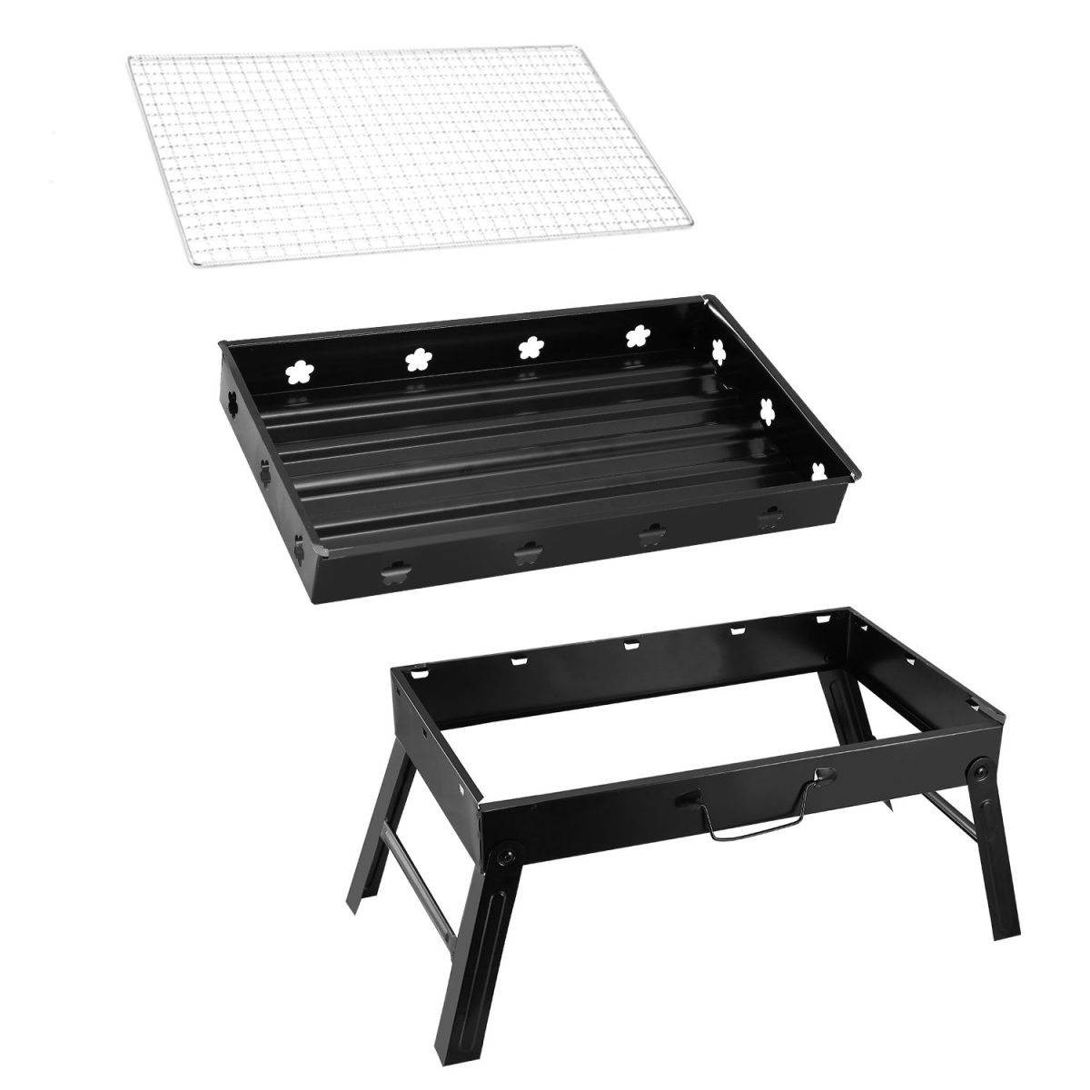 Portable BBQ Grill Foldable Charcoal Grill Lightweight Smoker Grill for Camping Picnics Garden Grilling - Image 4