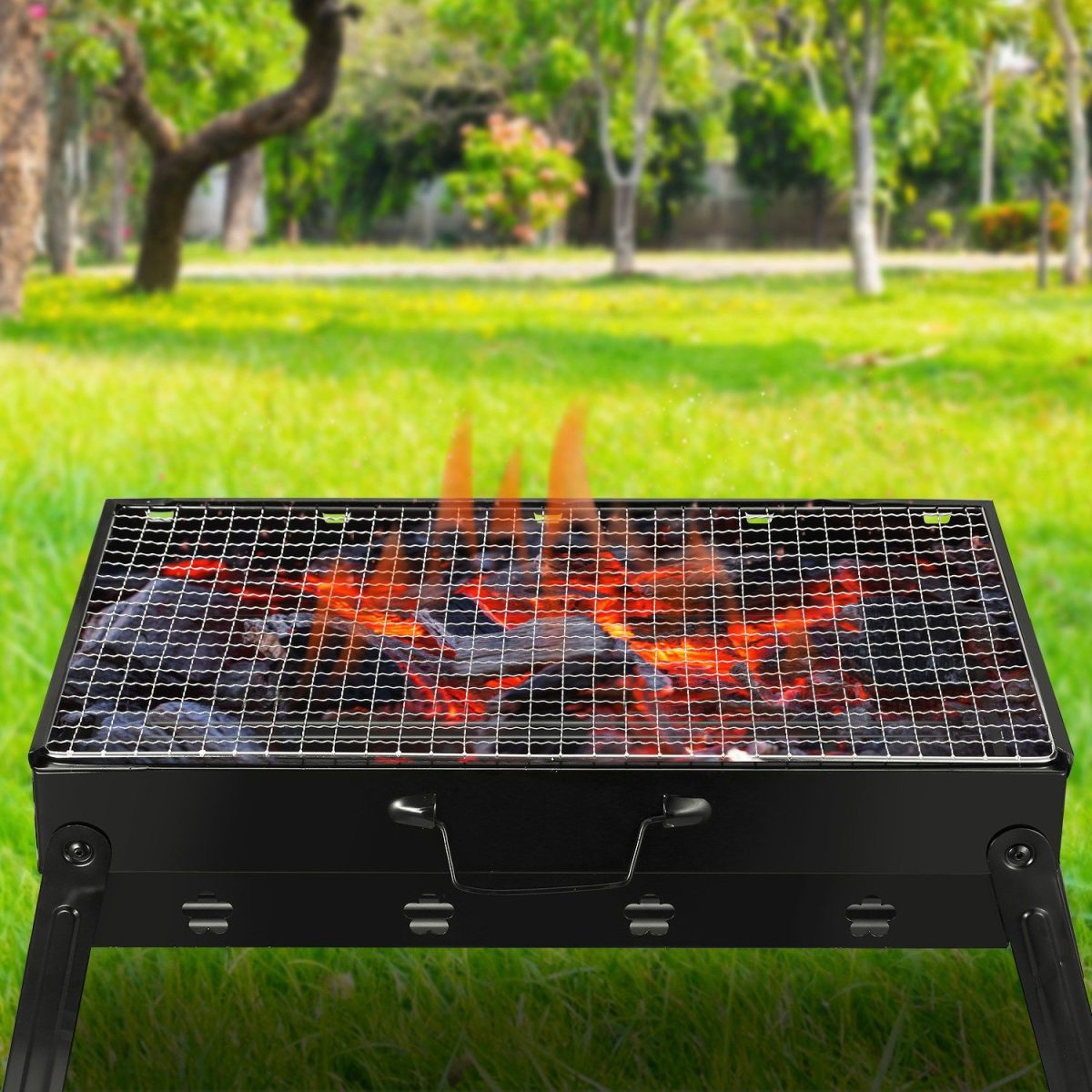 Portable BBQ Grill Foldable Charcoal Grill Lightweight Smoker Grill for Camping Picnics Garden Grilling - Image 9