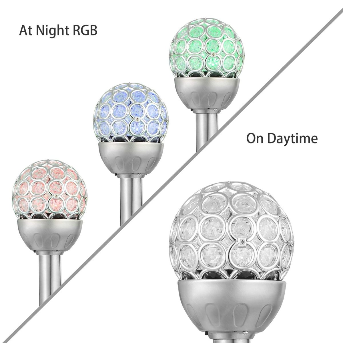3 Pcs Outdoor Solar Lights IP44 Waterproof Ball RGB Light Garden Decor Lamp Landscape Christmas - Image 4