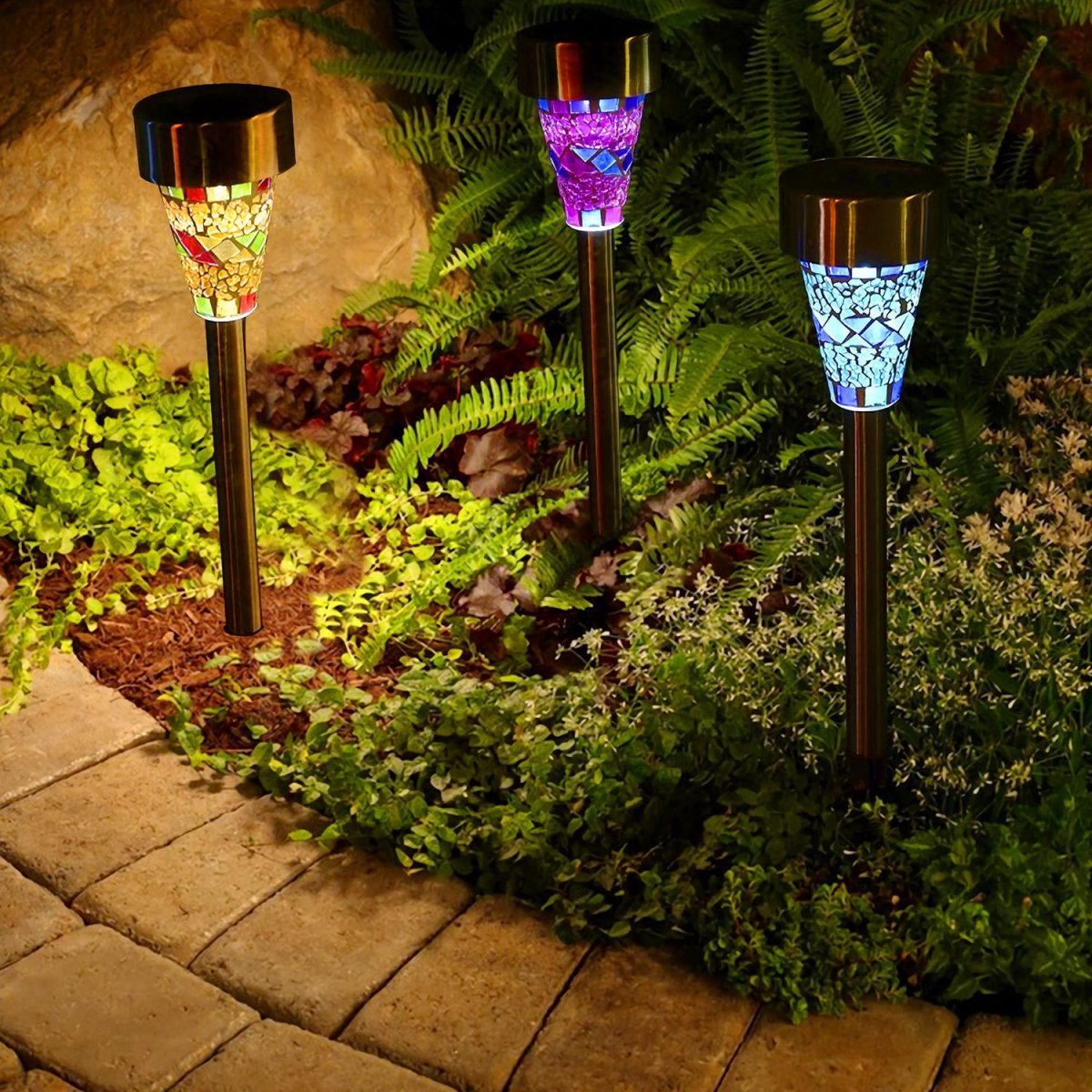 6Packs Solar Garden Lights Outdoor Solar Pathway Lights IP44 Water-resistant Landscape Lights 8Hrs Lawn Lamps for Yard Driveway Walkway - Image 11