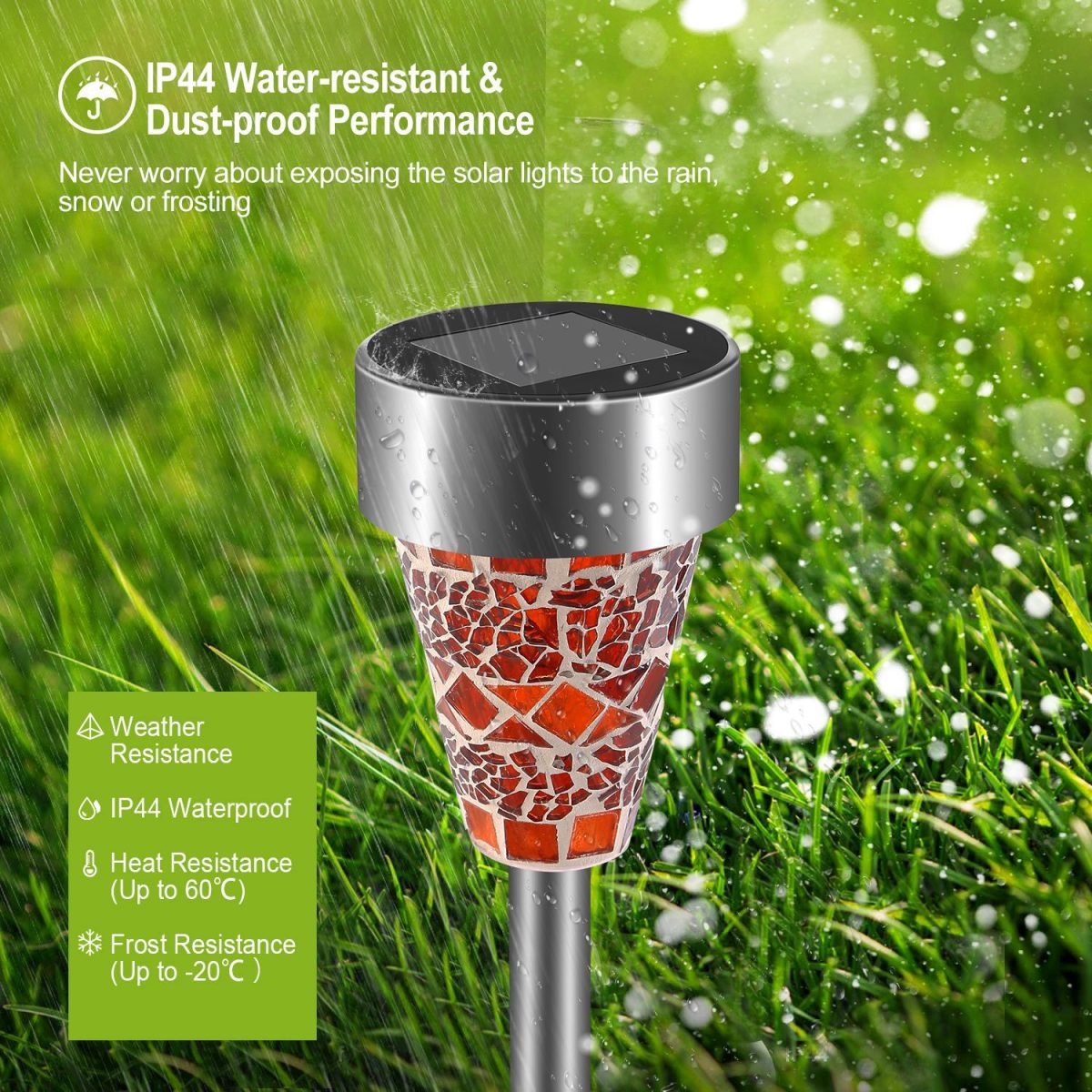6Packs Solar Garden Lights Outdoor Solar Pathway Lights IP44 Water-resistant Landscape Lights 8Hrs Lawn Lamps for Yard Driveway Walkway - Image 8