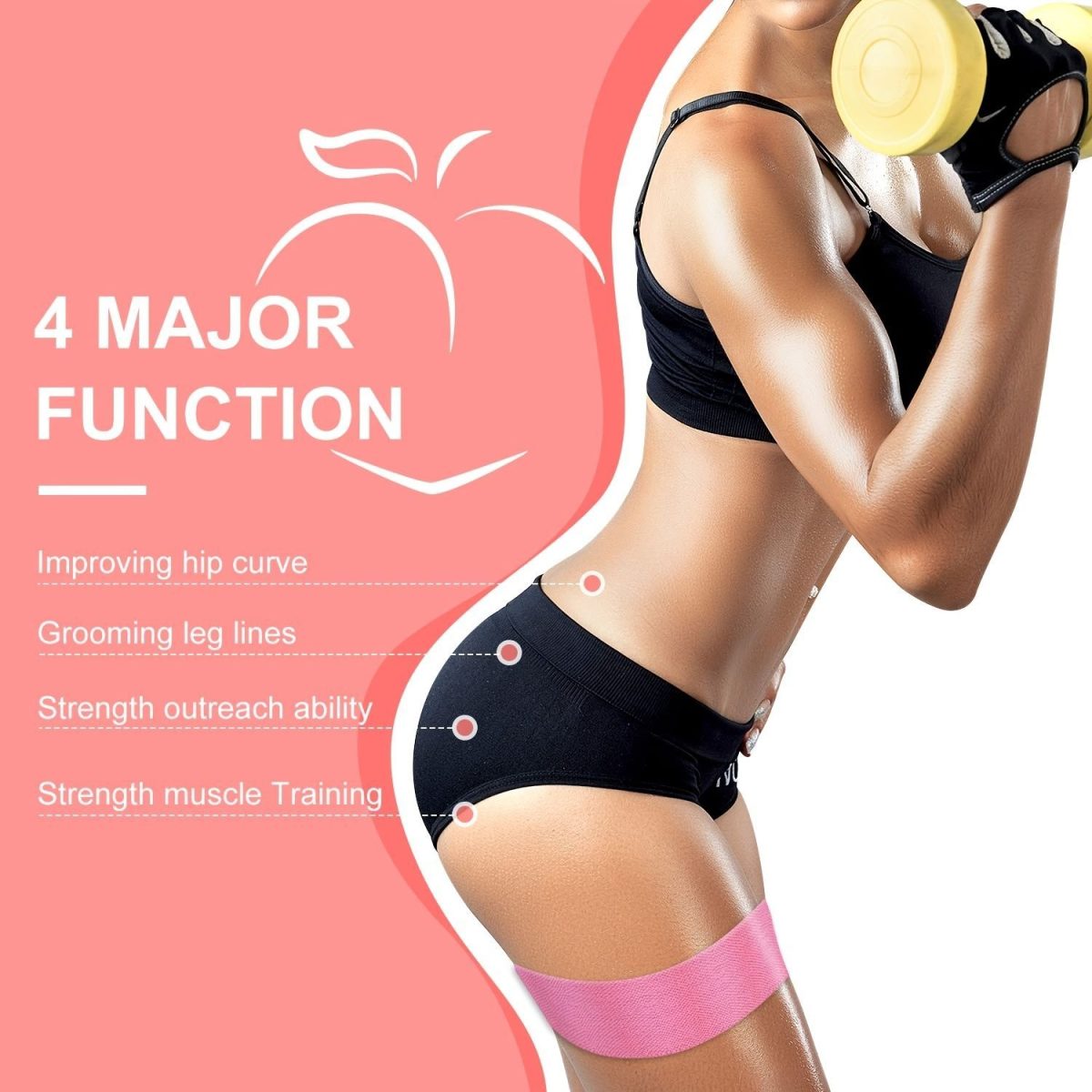 3pcs Resistance Bands For Legs And Butt; Home Yoga Exercise Workout Sports Fitness Accessories - Image 5
