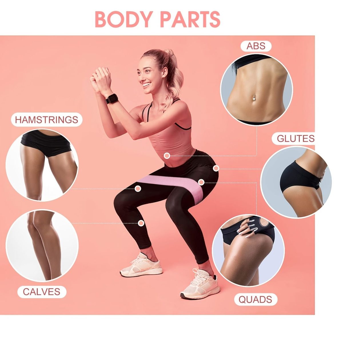 3pcs Resistance Bands For Legs And Butt; Home Yoga Exercise Workout Sports Fitness Accessories - Image 5