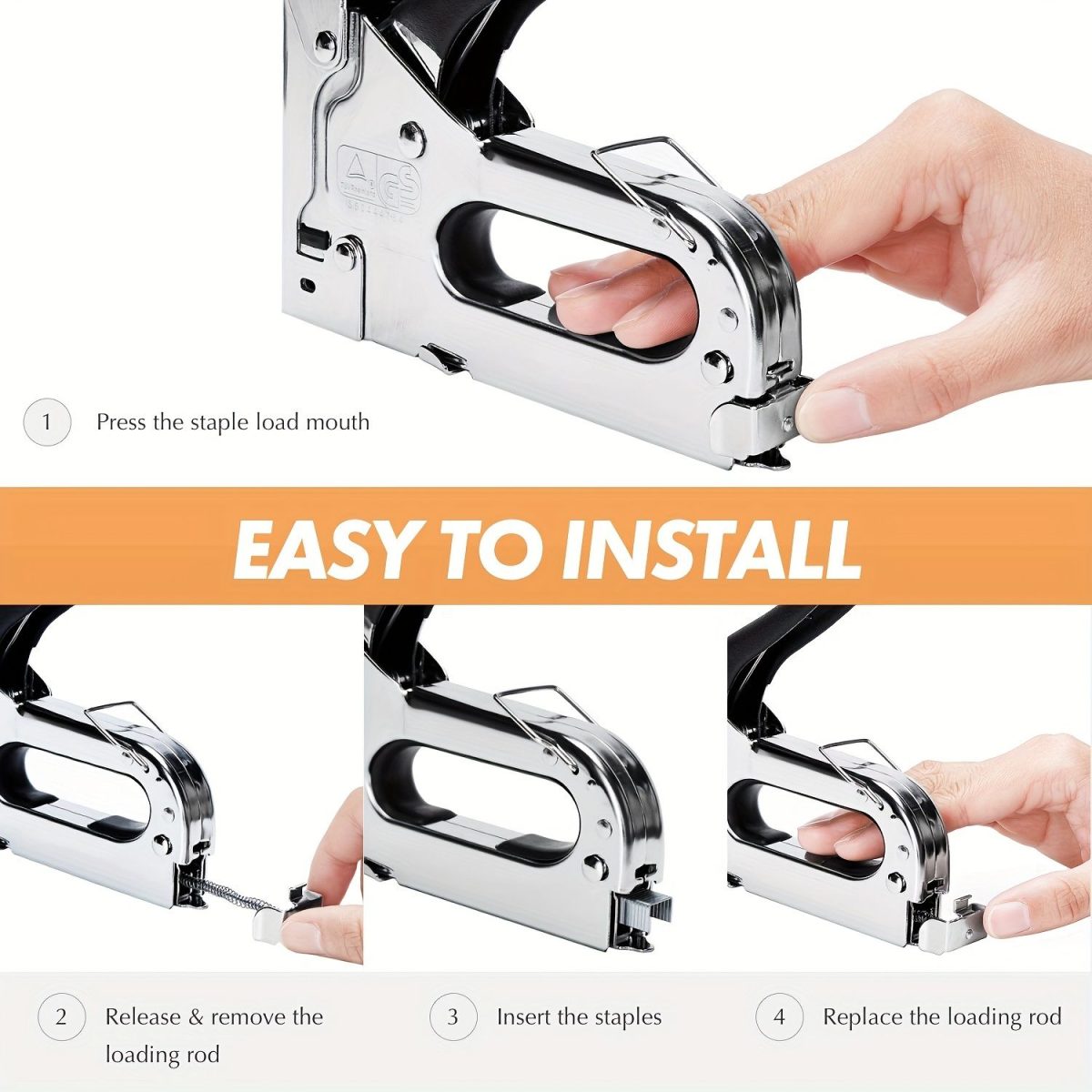 1pc, 3 In 1 Heavy Duty Staple Gun Kit With 300 Staples, Upholstery Stapler For Fixing Material, Decoration, Carpentry, Furniture, Doors And Windows - Image 6